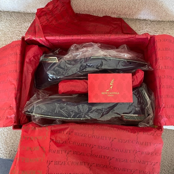 Rene Caovilla ballerina satin crystal embellished flats 37 7 - Picture 7 of 9